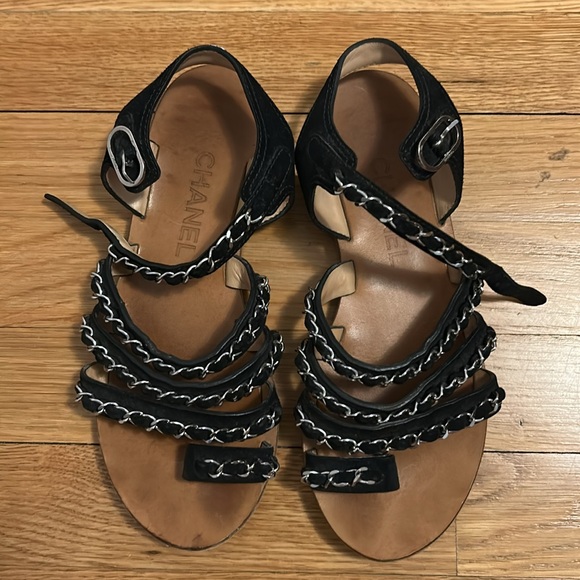 Chanel CC logo interlock gladiator sandals size 6.5 to 7 - Picture 6 of 9